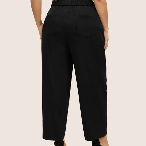 BloomChic Black Ankle Length Elastic Waist Women's Pants - Picture 2 of 11